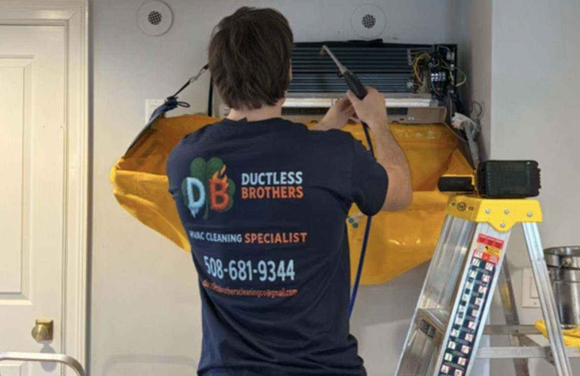 Ductless Brothers cleaning a mini-split system