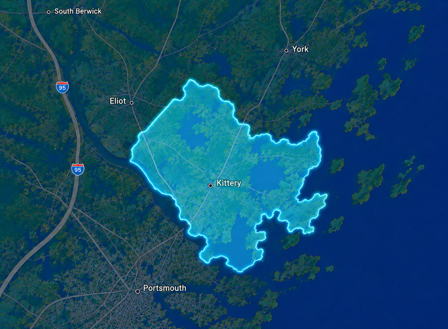 Map of Kittery, Maine